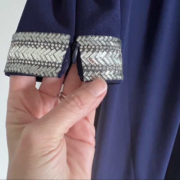 Vince Camuto Navy Off Shoulder Formal Gown - Picture 8 of 9